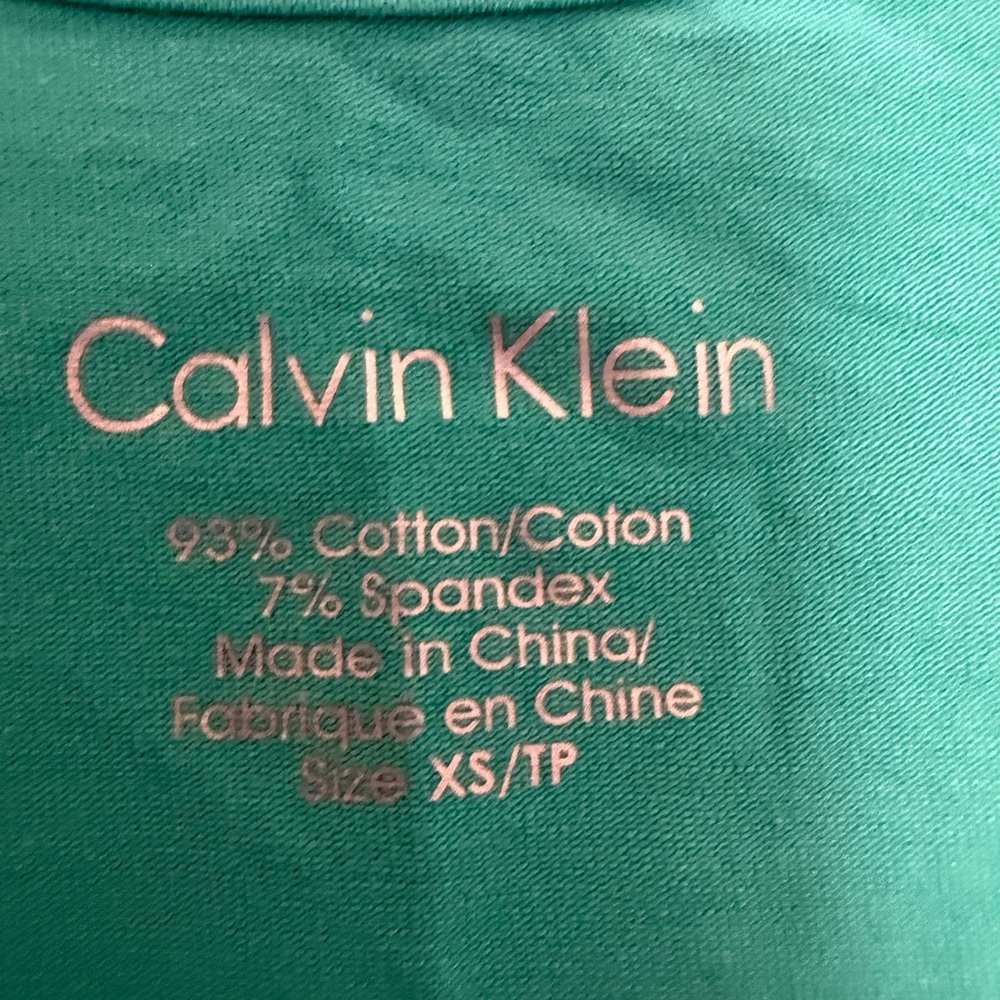 Calvin Klein Teal Cotton Blend Top